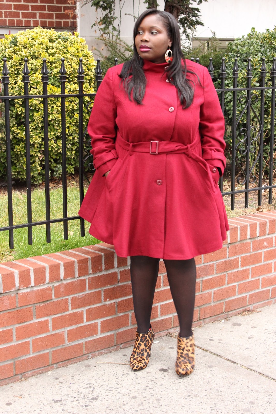 Fit and flare plus size coat best sale